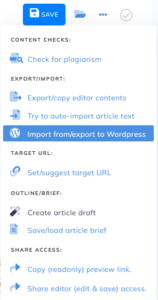 NeuronWriter sidebar with premium features